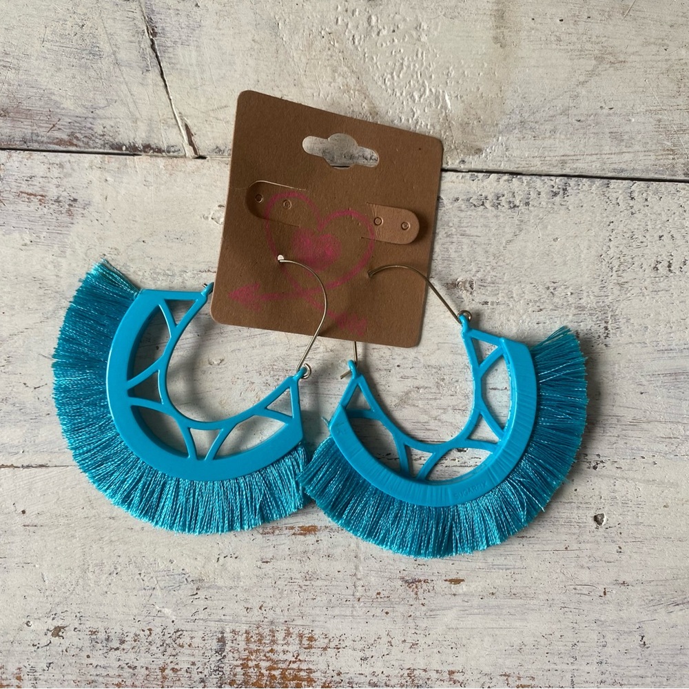 Sugarfix Blue Fringe Earrings